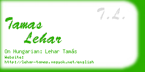 tamas lehar business card